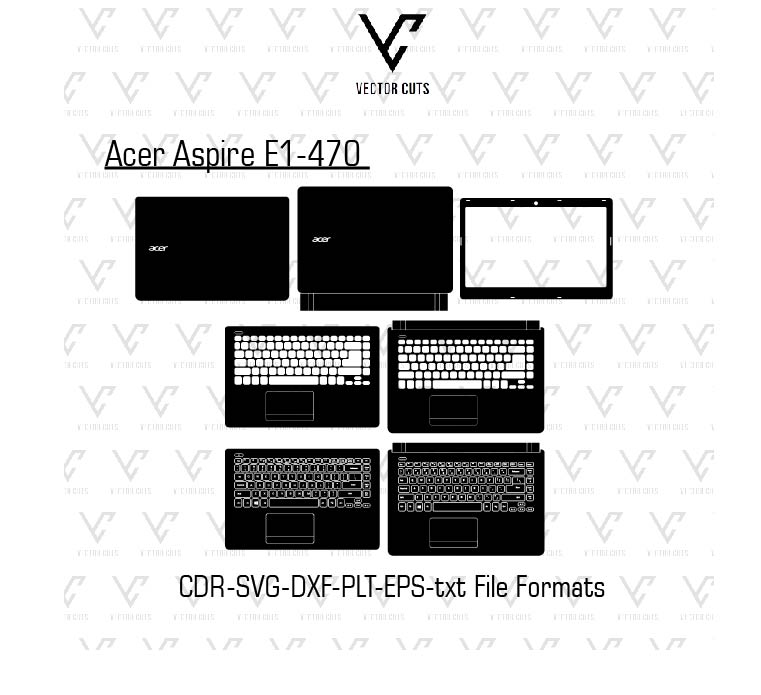 Acer Aspire E1-470 laptop skin template vector file