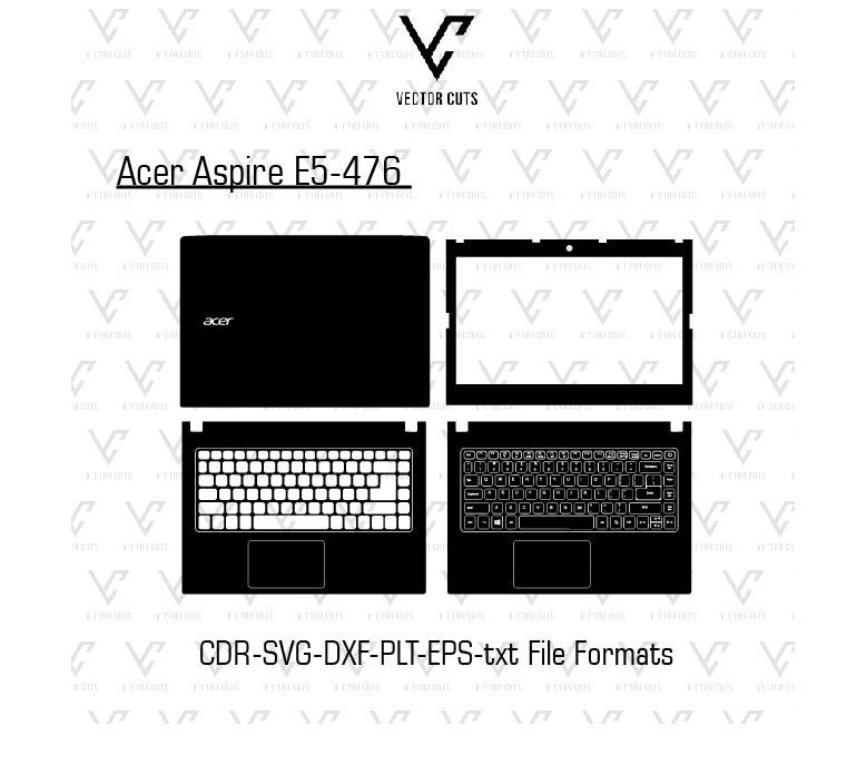 Acer Aspire E5-476 laptop skin template vector file