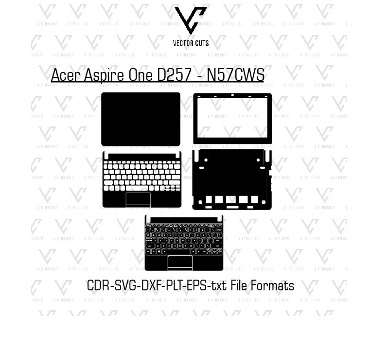 Acer Aspire One D257 - N57CWS laptop skin template vector file