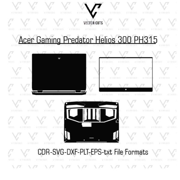 Acer Gaming Predator Helios 300 PH315-55-70ZV laptop skin template vector file