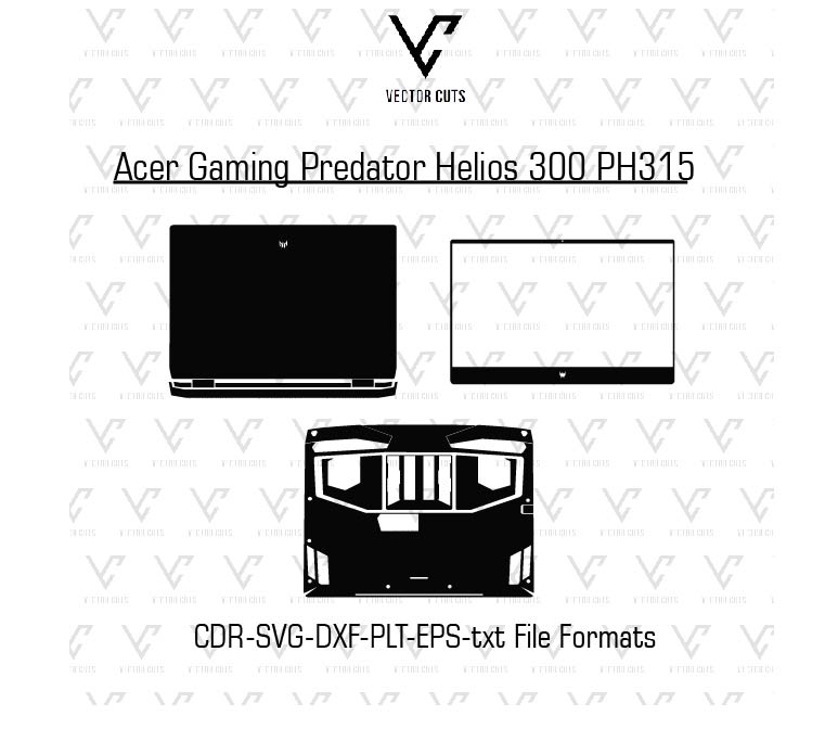 Acer Gaming Predator Helios 300 PH315-55-70ZV laptop skin template vector file