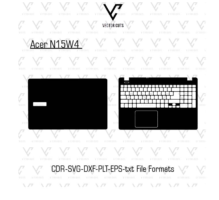 Acer N15W4 laptop skin template vector file