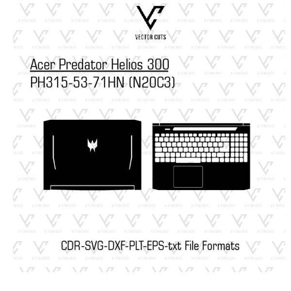 Acer Predator Helios 300 PH315-53-71HN (N20C3) laptop skin template vector file