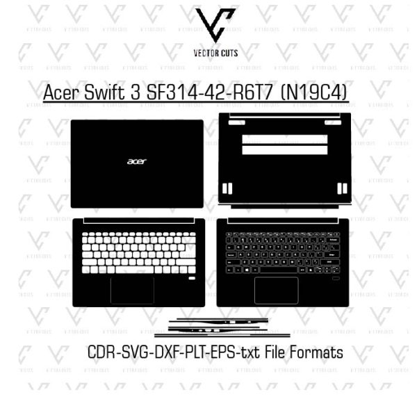 Acer Swift 3 SF314-42-R6T7 (N19C4) laptop skin template vector file