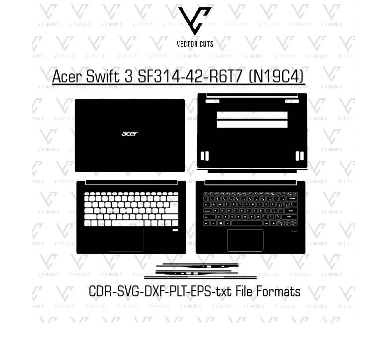 Acer Swift 3 SF314-42-R6T7 (N19C4) laptop skin template vector file
