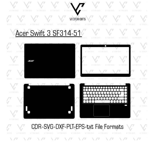 Acer Swift 3 SF314-51 laptop skin template vector file
