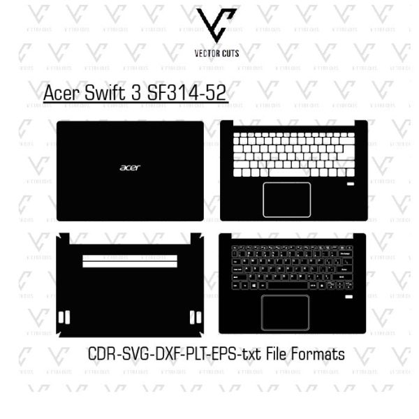 Acer Swift 3 SF314-52 laptop skin template vector file