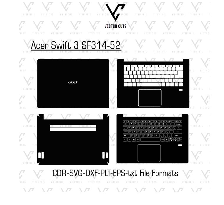 Acer Swift 3 SF314-52 laptop skin template vector file
