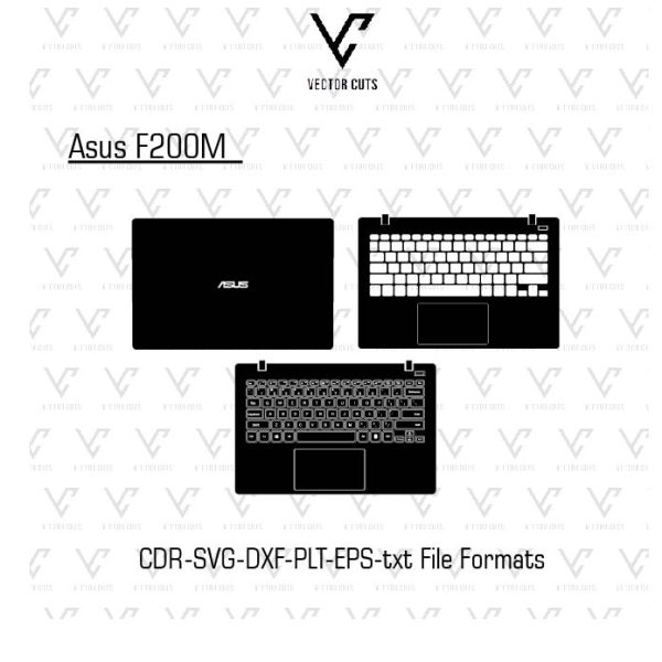 Asus F200M laptop skin template vector