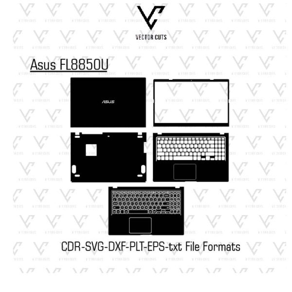 Asus FL8850U laptop skin template vector