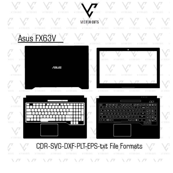 Asus FX63V laptop skin template vector