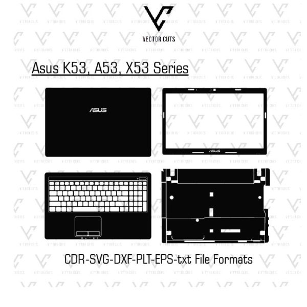 Asus K53, A53, X53 Series laptop skin template vector