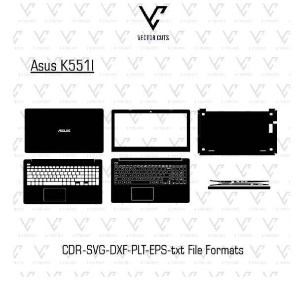 Asus K551l laptop skin template vector file