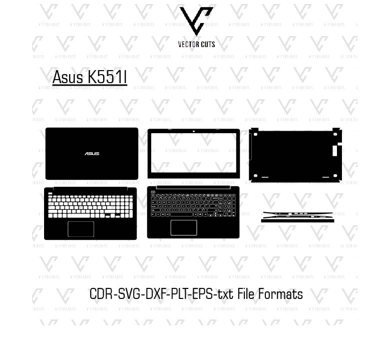 Asus K551l laptop skin template vector file
