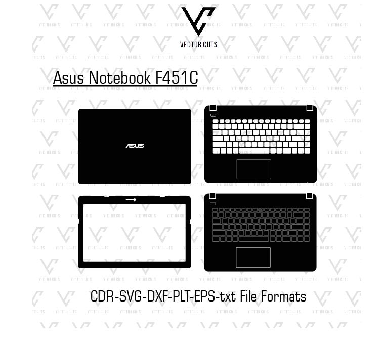 Asus Notebook F451C laptop skin template vector