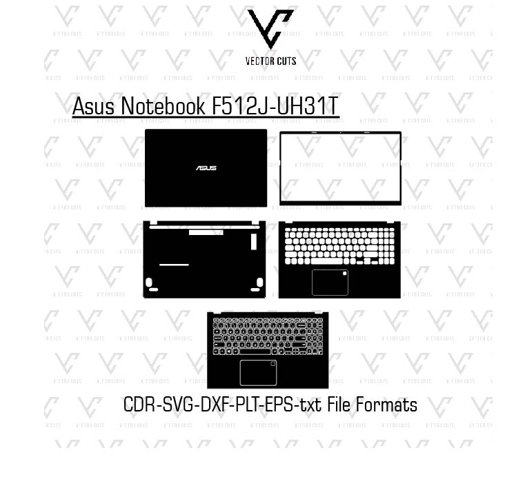 Asus Notebook F512J-UH31T laptop skin template vector
