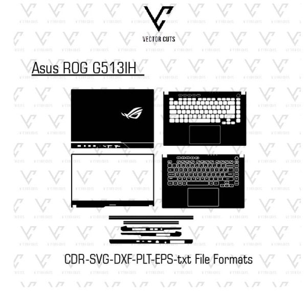 Asus ROG G513IH laptop skin template vector