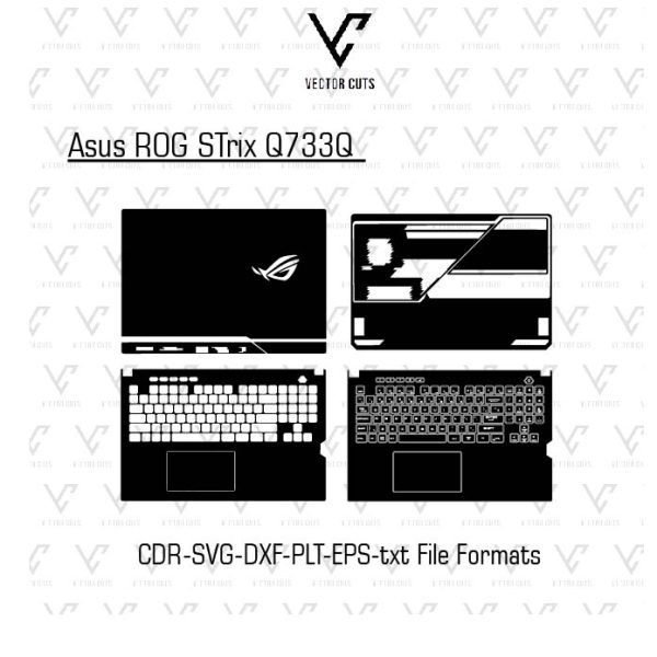 Asus ROG STrix Q733Q laptop skin template vector