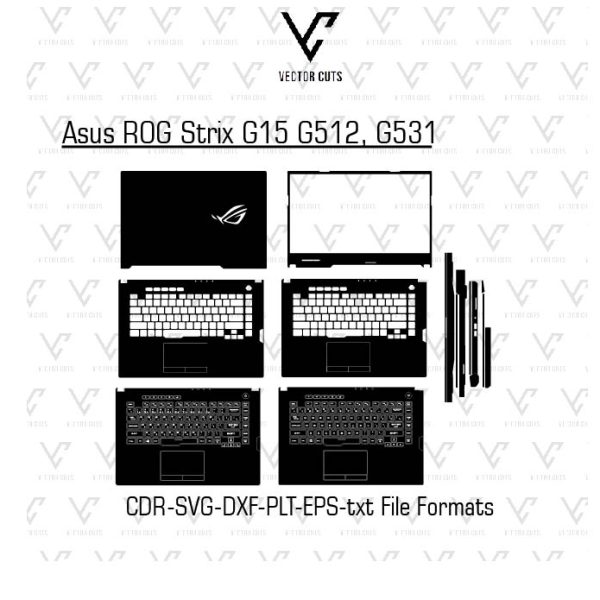 Asus ROG Strix G15 G512, G531 laptop skin template vector