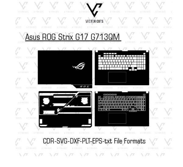 Asus ROG Strix G17 G713QM Laptop Vinyl Skin Template Vector | Vector Cuts