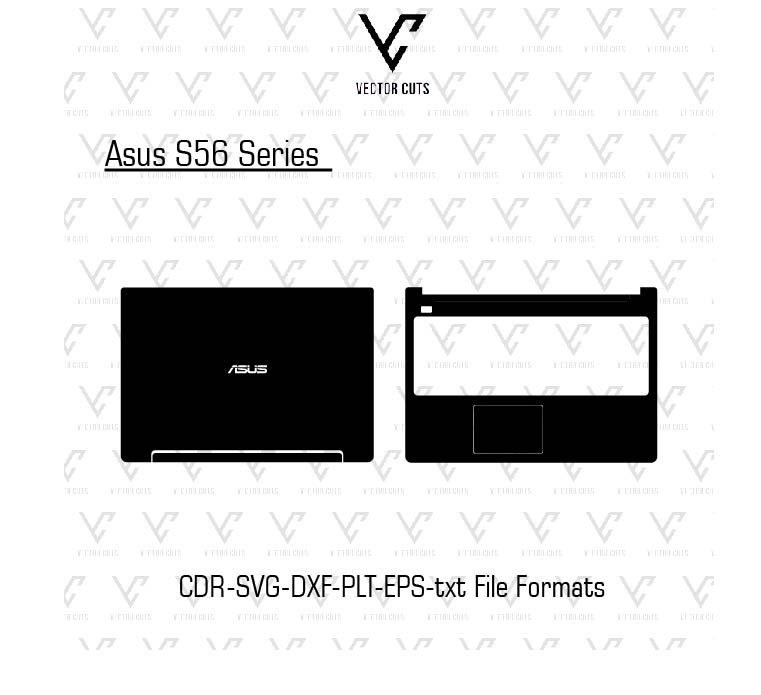 Asus S56 Series laptop skin template vector