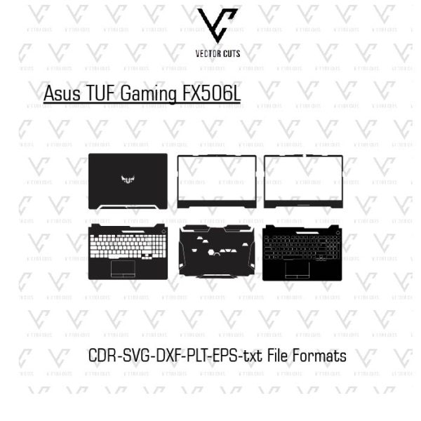 Asus TUF Gaming FX506L laptop skin template vector