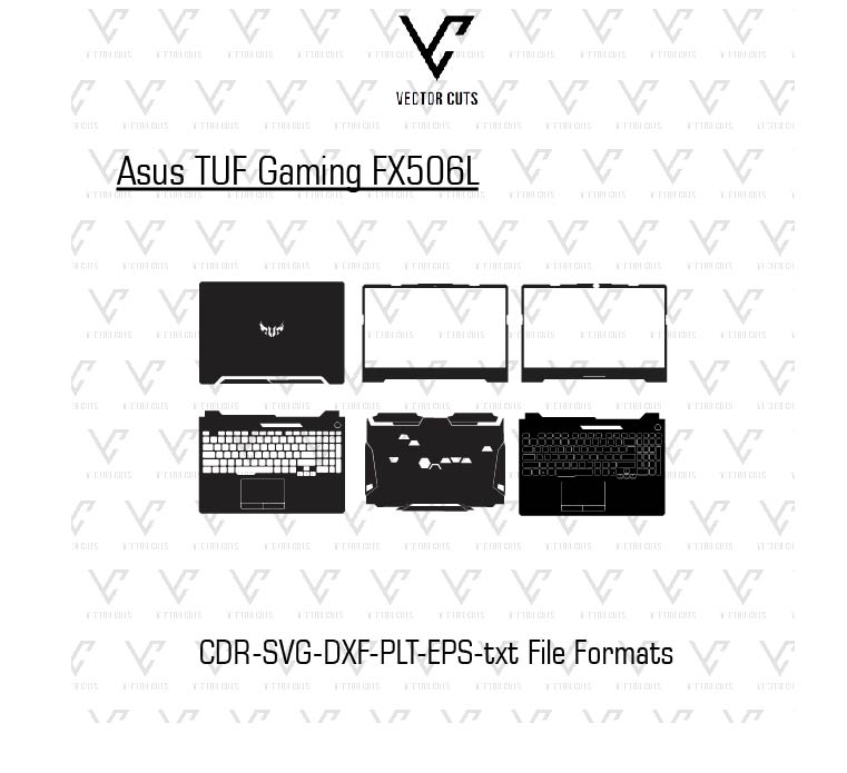 Asus TUF Gaming FX506L laptop skin template vector