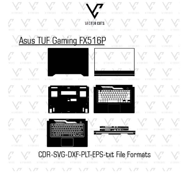 Asus TUF Gaming FX516P laptop skin template vector