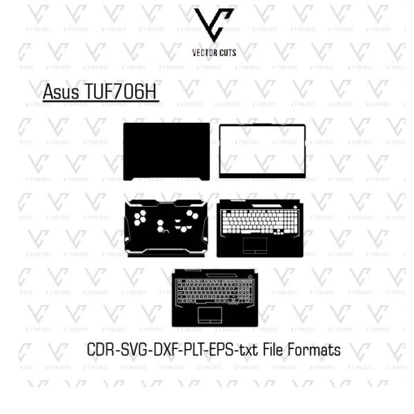 Asus TUF706H laptop skin template vector