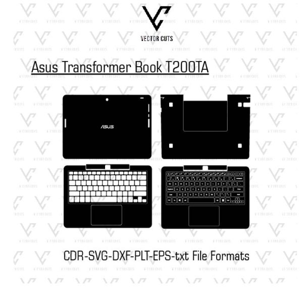 Asus Transformer Book T200TA laptop skin template vector