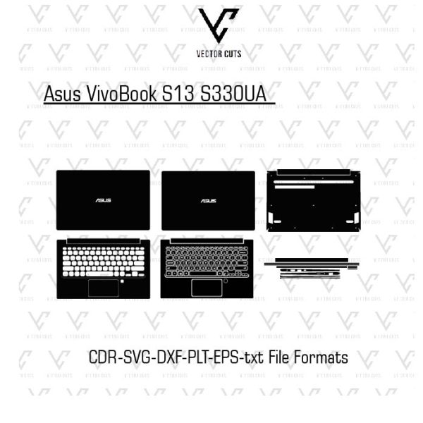 Asus VivoBook S13 S330UA laptop skin template vector file