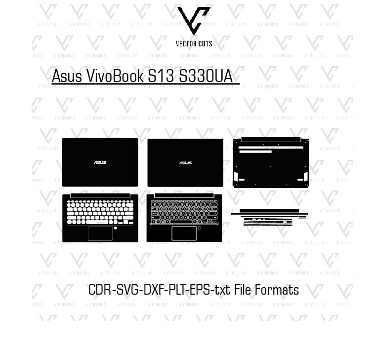 Asus VivoBook S13 S330UA laptop skin template vector file