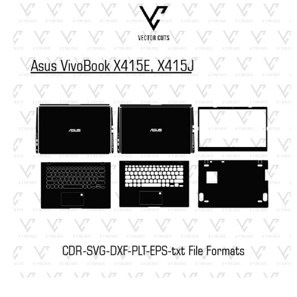 Asus VivoBook X415E, X415J laptop skin template vector file