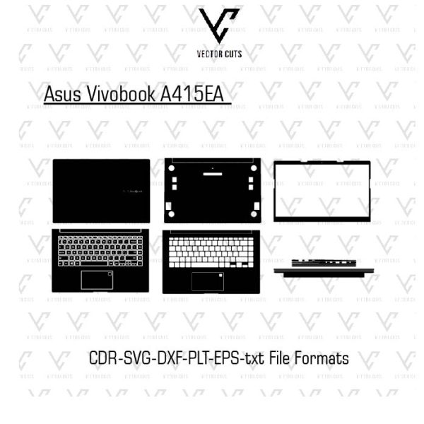Asus Vivobook A415EA laptop skin template vector