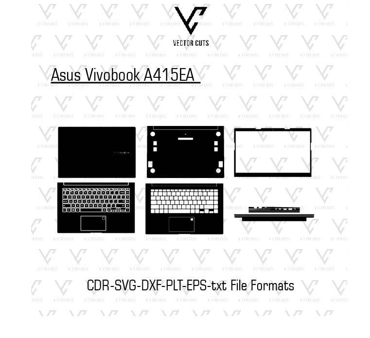 Asus Vivobook A415EA laptop skin template vector