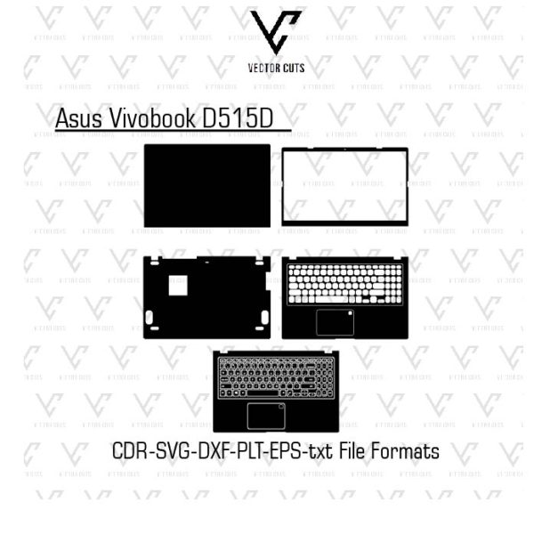 Asus Vivobook D515D laptop skin template vector