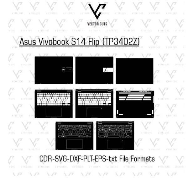 Asus Vivobook S14 Flip (TP3402Z) laptop skin template vector file