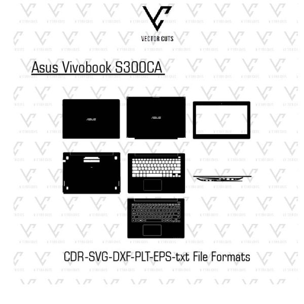 Asus Vivobook S300CA laptop skin template vector file