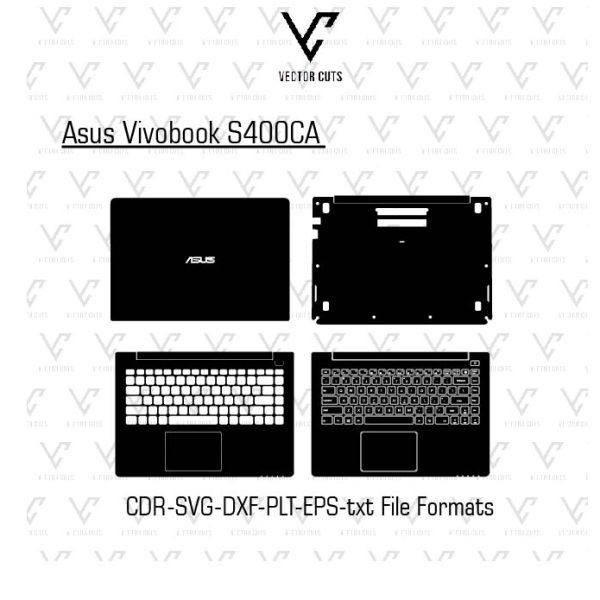 Asus Vivobook S400CA laptop skin template vector file