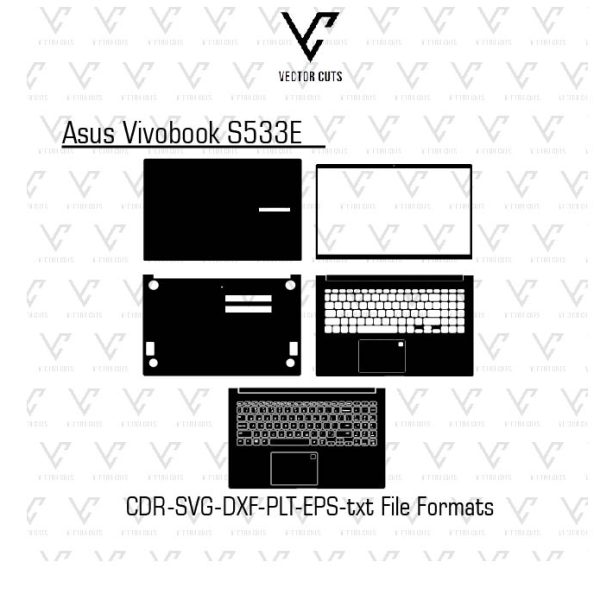Asus Vivobook S533E laptop skin template vector file