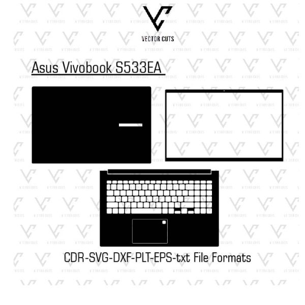 Asus Vivobook S533EA laptop skin template vector file