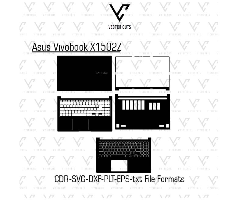 Asus Vivobook X1502Z laptop skin template vector file