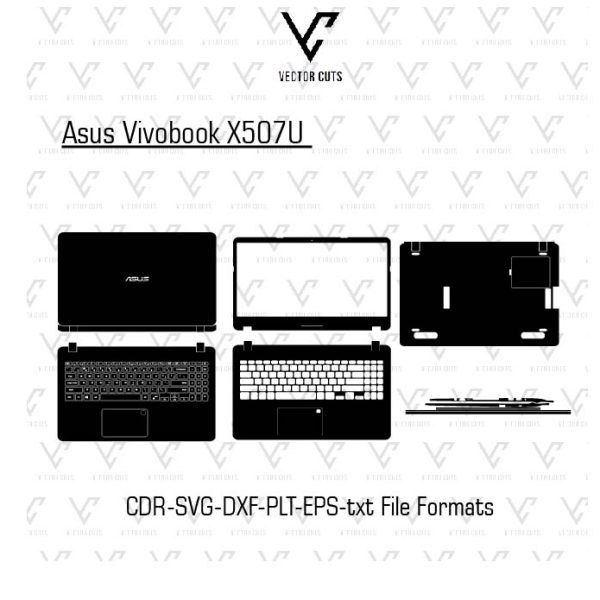 Asus Vivobook X507U laptop skin template vector file