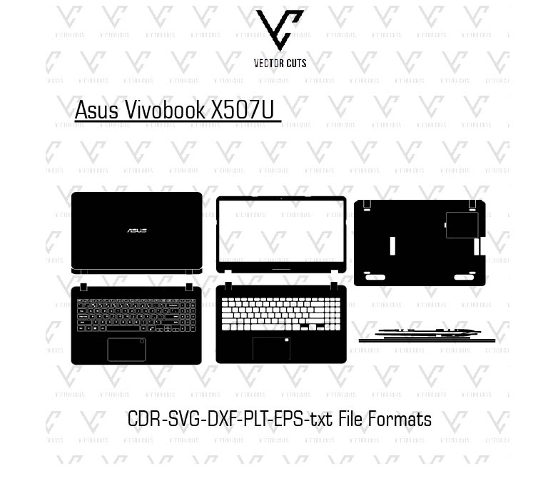 Asus Vivobook X507U laptop skin template vector file