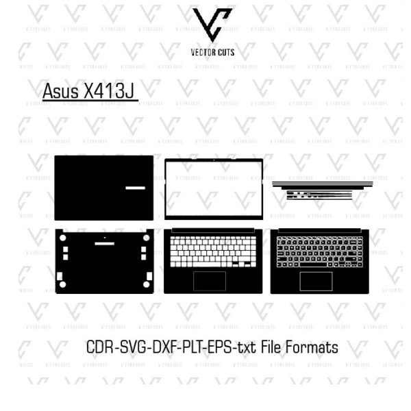 Asus X413J laptop skin template vector file