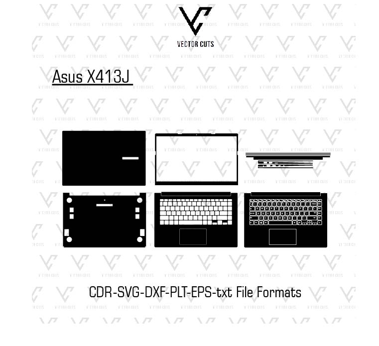 Asus X413J laptop skin template vector file
