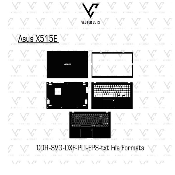 Asus X515E laptop skin template vector file