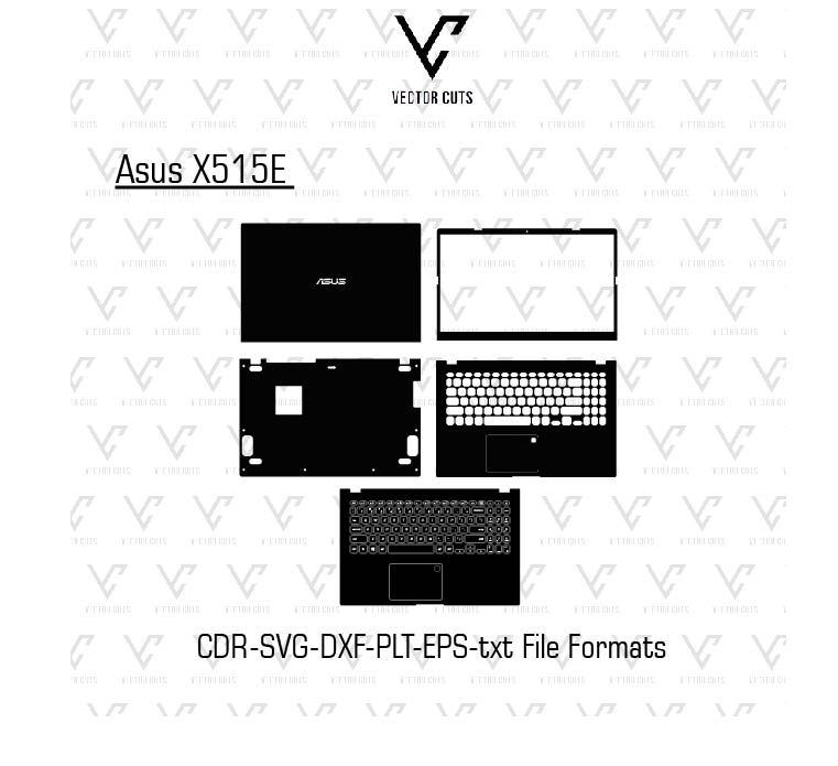 Asus X515E laptop skin template vector file