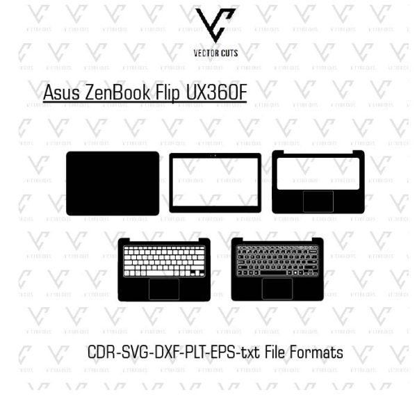 Asus ZenBook Flip UX360F laptop skin template vector file