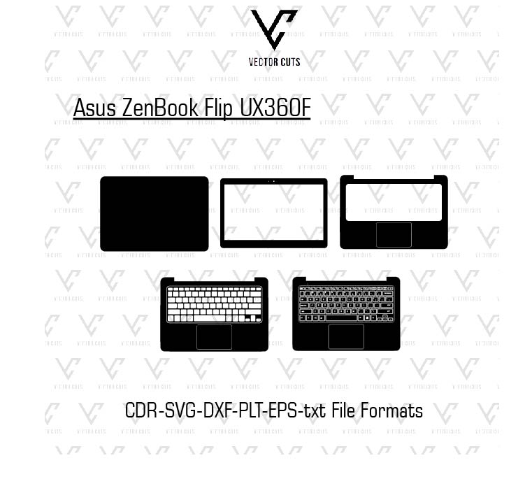 Asus ZenBook Flip UX360F laptop skin template vector file